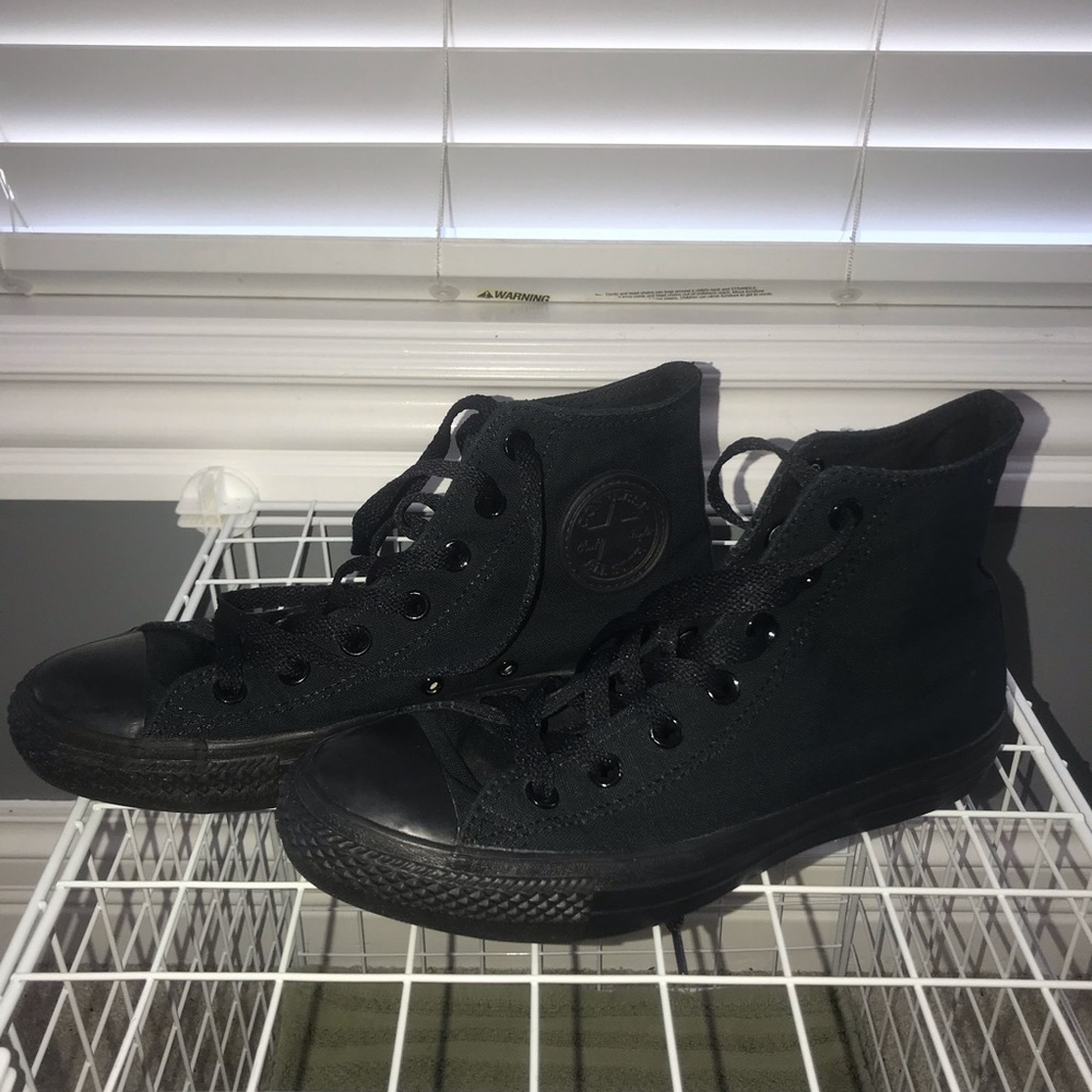 all black high top authentic converse